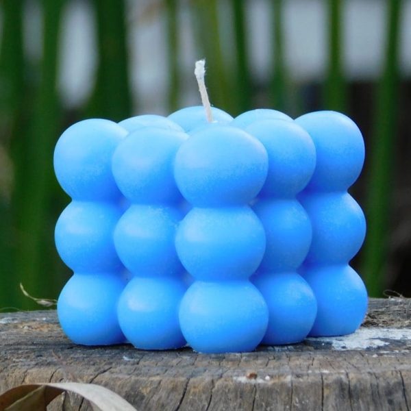 bubble candles azul