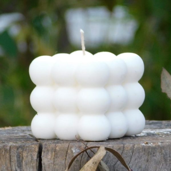 bubble candles blanca